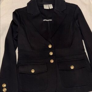 Elegant Black Blazer with Gold Buttons